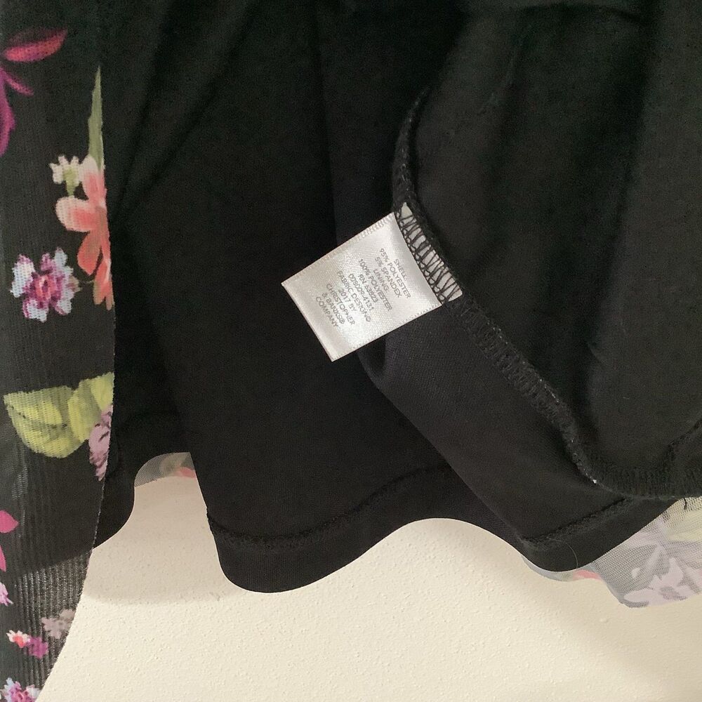 Black Whimsigoth Fairy Grunge Butterfly Print Floral Bohemian Peasant Blouse XL - Picture 5 of 8